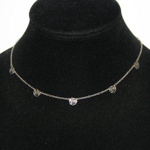 Beautiful silver flower chain necklace 15"